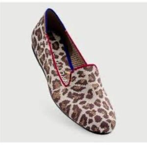 Rothy's Leopard Print Flats with Pink Trim